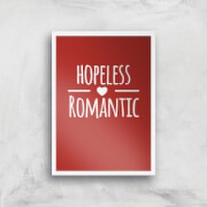 Hopeless Romantic Art Print - A2 - White Frame