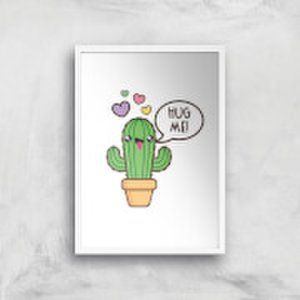 By Iwoot Hug me cactus art print - a4 - white frame