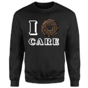 Mens Slogan Collection I donut care sweatshirt - black - s - black