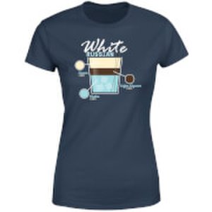 By Iwoot Infographic white russian women's t-shirt - navy - s - navy