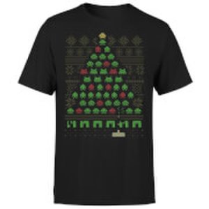 Geek Christmas Invaders from space t-shirt - black - m - black