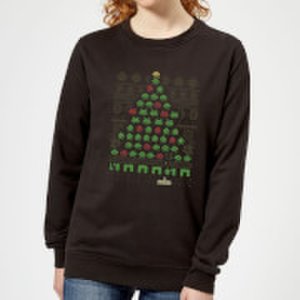 Geek Christmas Invaders from space women's sweatshirt - black - m - black