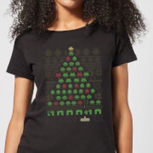 Geek Christmas Invaders from space women's t-shirt - black - m - black