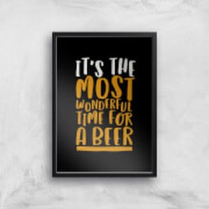 It's The Most Wonderful Time For A Beer Art Print - A2 - Black Frame