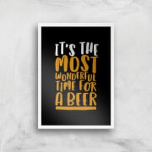 It's The Most Wonderful Time For A Beer Art Print - A4 - White Frame