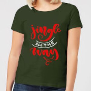 The Christmas Collection Jingle all the way women's t-shirt - forest green - l - forest green