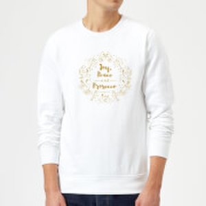 The Christmas Collection Joy, peace and prosecco sweatshirt - white - s - white