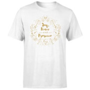 Joy, Peace And Prosecco T-Shirt - White - S - White