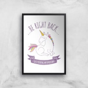 Just Feeding My Unicorn Art Print - A2 - Black Frame