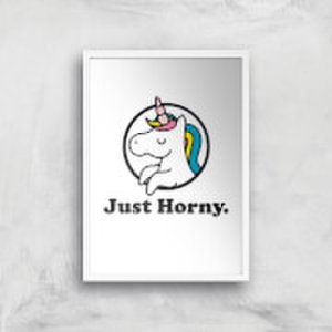 Just Horny Art Print - A2 - White Frame