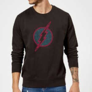 Dc Comics Justice league flash retro grid logo sweatshirt - black - 5xl - black