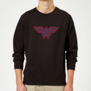 Justice League Wonder Woman Retro Grid Logo Sweatshirt - Black - 5XL - Black