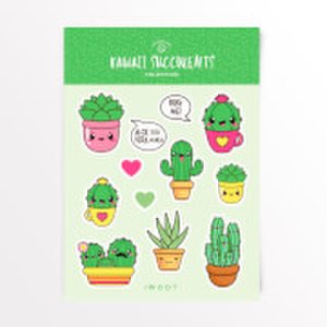 By Iwoot Kawaii succulents sticker pack