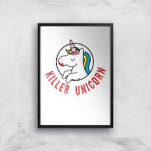 Killer Unicorn Art Print - A2 - Black Frame