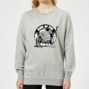 By Iwoot King of the grill women's sweatshirt - grey - xs - grey