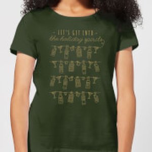 The Christmas Collection Let's get into the christmas spirits women's t-shirt - forest green - s - forest green