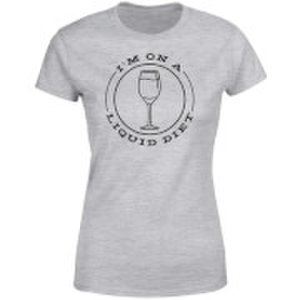 By Iwoot Liquid diet wine women's t-shirt - grey - xs - grey