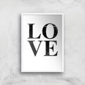 Love Textured Art Print - A2 - White Frame