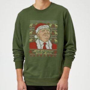 The Christmas Collection Make christmas great again men's green christmas sweatshirt - s - green
