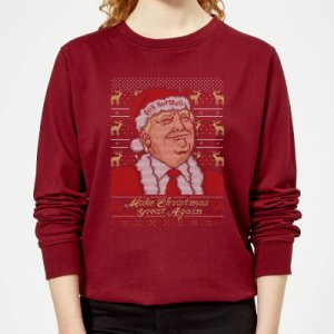 Make Christmas Great Again Women's Christmas Sweatshirt - Burgundy - M - Burgundy
