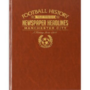 Signature Gifts Manchester city newspaper book - brown leatherette