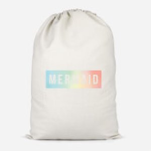 Mermaid - Baby Blue Cotton Storage Bag - Large