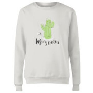 Merry Cactus Women's Sweatshirt - White - S - White