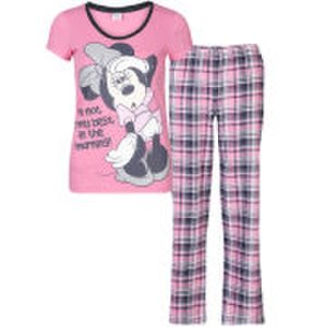 Powerplay Minnie mouse women's checked pyjama set - pink - 18-20 - pink