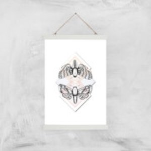 Barlena Moth art print - a3 - wood hanger