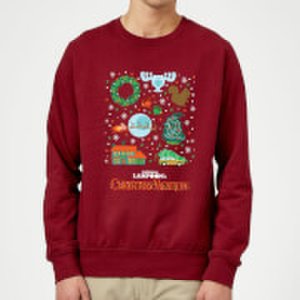 National Lampoon Griswold Christmas Starter Pack Christmas Sweatshirt - Burgundy - S - Burgundy