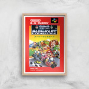 Nintendo Retro Super Mario Kart Cover Art Print - A2 - Wood Frame