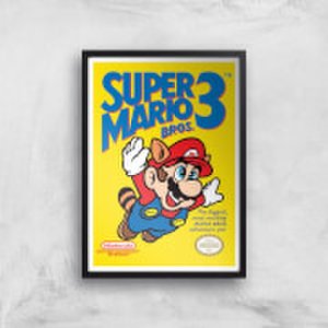 Nintendo Super Mario Bros 3 Art Print - A2 - Black Frame