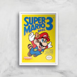 Nintendo Super Mario Bros 3 Art Print - A4 - Wood Frame