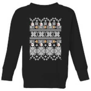 Nintendo super mario retro boo kids' christmas sweatshirt - black - 3-4 years - black