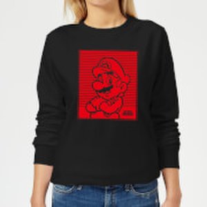 Nintendo Super Mario Retro Line Art Women's Sweatshirt - Black - 5XL - Black