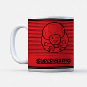 Nintendo Super Mario Toad Retro Line Art Colour Mug