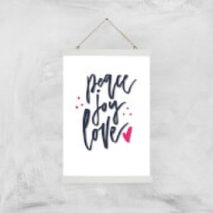Peace Joy Love Art Print - A3 - Wood Hanger