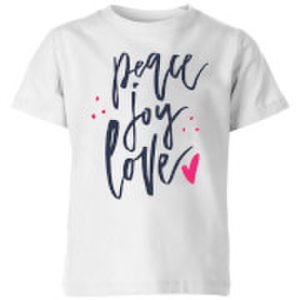 The Christmas Collection Peace joy love kids' t-shirt - white - 3-4 years - white