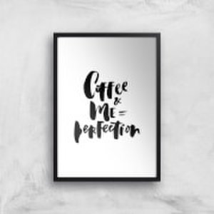 PlanetA444 Coffee+me=perfection Art Print - A2 - Black Frame