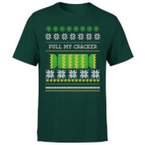 The Christmas Collection Pull my cracker t-shirt - forest green - m - forest green