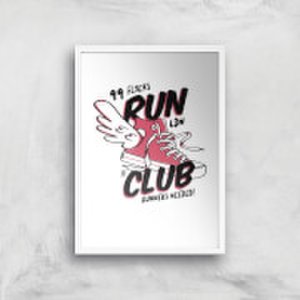 By Iwoot Run club 99 art print - a2 - white frame