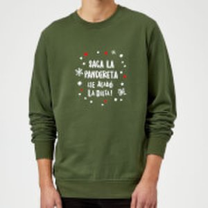 The Christmas Collection Saca la pandereta sweatshirt - forest green - m - black