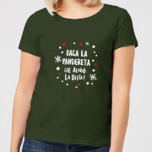 The Christmas Collection Saca la pandereta women's t-shirt - forest green - l - forest green