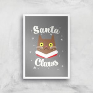 Santa Claws Art Print - A3 - White Frame