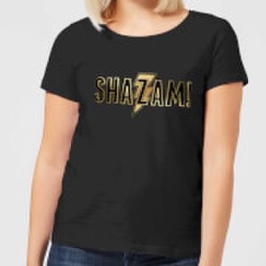 Dc Comics Shazam gold logo women's t-shirt - black - xs - black