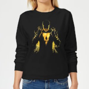 Dc Comics Shazam lightning silhouette women's sweatshirt - black - xs - black