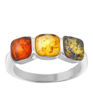 Jdwilliams Silver plated amber gem stone ring - t