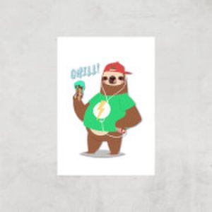By Iwoot Sloth chill art print - a4 - print only