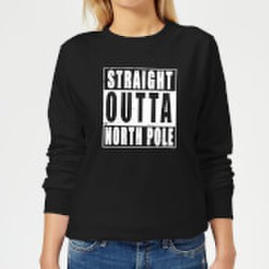 Straight Outta North Pole Women's Sweatshirt - Black - M - Black