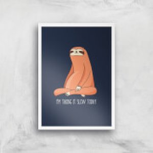 By Iwoot Taking it slow today art print - a2 - white frame